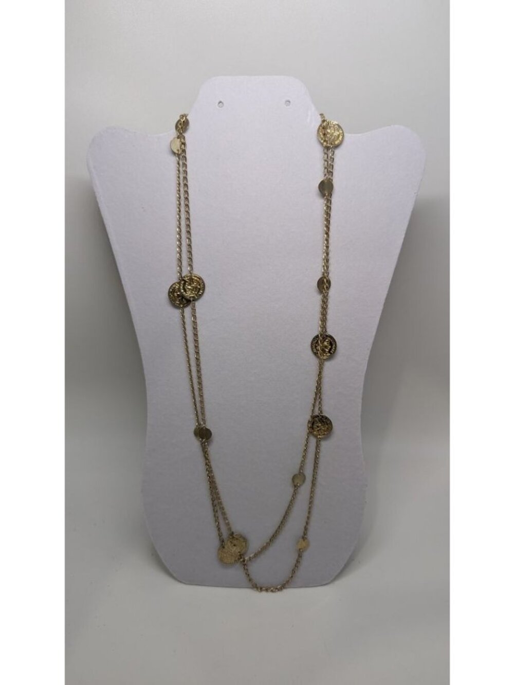 Vintage Gold "Republique Francaise" Medallion Longline Necklace